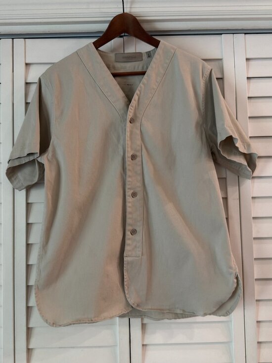 Fear of God Tops - Fear Of God Essentials Women's boy scout Short Sleeve shirt Wheat Large Button